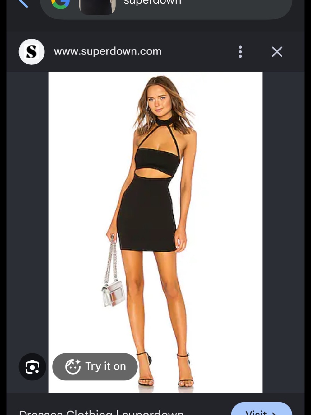superdown Black Cutout Halter Mini Dress